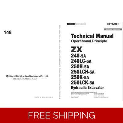 HITACHI ZX240-5A, 250-5A SERIES TECHNICAL MANUALS